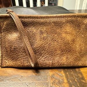 Rough & Tumble small Brown Butter Leather Wristlet